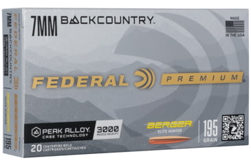 Image of Federal 7mm Backcountry 195 Grain Berger Elite Hunter Peak Alloy Rifle Ammo, 20 Rounds, P7BCEH1
