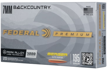 Image of Federal 7mm Backcountry 195 Grain Berger Elite Hunter Peak Alloy Rifle Ammo, 20 Rounds, P7BCEH1