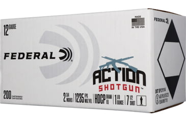Image of Federal Action Shotgun 12 Gauge 2.75in Shotshell Ammo, 1.125oz, 7.5 Shot, 1235 FPS, 200 Rounds, AS12H 7.5-200RD