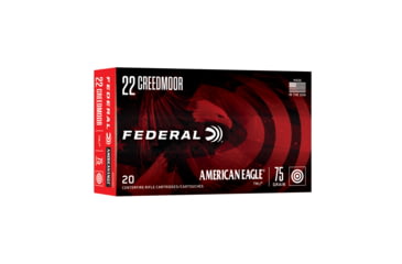 Image of Federal American Eagle .22 Creedmore 75 Grain Full Metal Jacket Boat Tail Brass Cased Rifle Ammunition, 20 Rounds, AE22CRD1