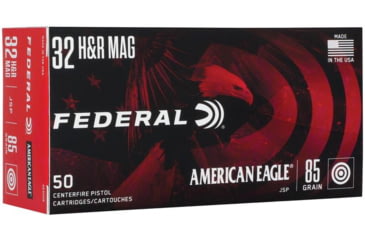 Image of Federal American Eagle Handgun 32 H&amp;R 85 Grain Jacketed Soft Point Brass Rimfire Ammo, 50 Rounds, AE32HR