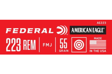 Image of Federal American Eagle Rifle .223 Rem 55 Grain Full Metal Jacket Brass Cased Rifle Ammo, 20 Rounds, AE223
