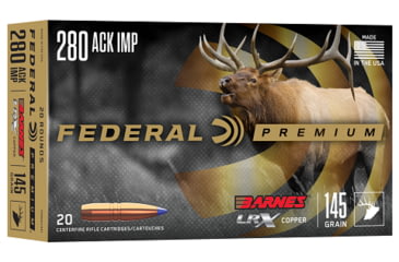 Image of Federal Barnes LRX 280 Ackley Improved 145 Grain Barnes LRX Brass Rifle Ammo, 20 Rounds, P280AILRX1