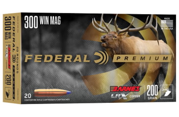 Image of Federal Barnes LRX .300 WIN MAG 200 Grain Barnes LRX Brass Rifle Ammo, 20 Rounds, P300WLRX2