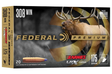 Image of Federal Barnes LRX .308 WIN 175 Grain Barnes LRX Brass Rifle Ammo, 20 Rounds, P308LRX1