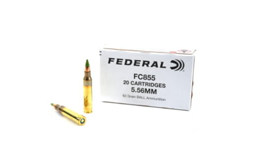 Image of Federal Cartridge Co. Federal FC855 Green Tip Rifle Ammunition 5.56X45 NATO 62gr FMJ 3113 fps 20/ct, FC855