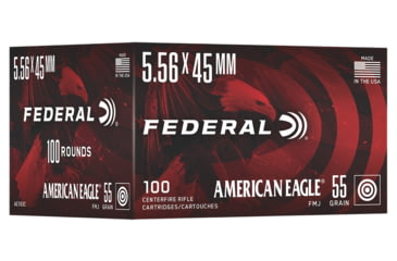 Image of Federal 5.56x45mm 55 Grain FMJ Brass Rifle Ammo, 200 Rounds, AE193C