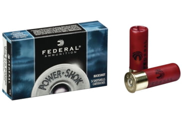 Image of Federal Power-Shok 12 Gauge 1 7/16 Oz 2.75 in 00 Buckshot Centerfire Shotgun Slug Ammo, 5 Rounds, Fc13000