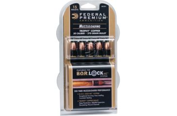 Image of Federal Premium Trophy Copper .50 Caliber 270 Grain Trophy Copper Muzzleloader Bullets, 15 Bullets, 15 Rounds, PMZ50TC1