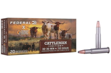 Image of Federal Hammer Down Henry Cattlemans .30-30 Winchester 150 Grain Jacketed Soft Point Rifle Ammo, 20 Rounds, ALG3030CATT