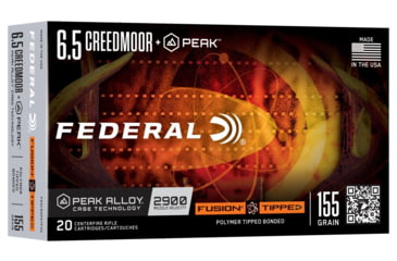 Image of Federal 6.5 Creedmoor 155 grain Federal Fusion Tipped Peak Alloy Cased Rifle Ammunition