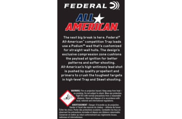 Image of Federal All American 12 Gauge 1 1/8oz 2 3/4in Shotgun Ammo, #8, 1145 FPS, 25 Rounds, FAA12L 8