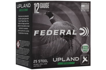 Image of Federal Upland Steel 12 Gauge 1 1/8oz, 2 3/4in Shotgun Ammo, 5, 25 Rounds, USH12 5