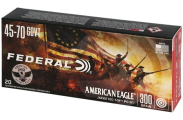 Image of Federal 250th Anniversary USA 45-70 Goverment 300 Grain Jacketed Soft Point Rifle Ammo, 20 Rounds, AE4570USA