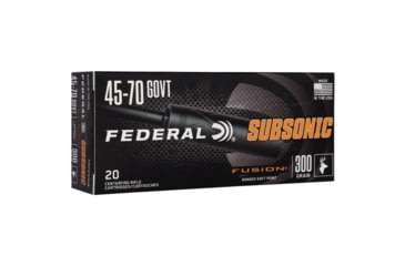 Image of Federal Fusion 45-70 Government 300 Grain Soft Point Brass Rifle Ammo, 20 Rounds, F4570FS1SUB