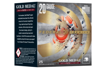 Image of Federal Gold Medal Paper 20 Gauge 7/8oz 2 3/4 Shotgun Ammo, 7.5 Shot, 25 Rounds, GMT224 7.5