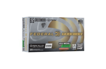 Image of Federal Gold Medal Sierra Tipped MatchKing 6.5 Creedmoor 153 grain Federal Premium Gold Peak Alloy Cased Rifle Ammunition, 20 Rounds, GM65CRDPKTMK1