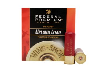 Image of Federal Premium Wing Shok 12 Gauge 1 3/8oz Upland High Velocity Centerfire Shotgun Ammo, 4 Shot, 25 Rounds, P138 4