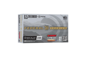 Image of Federal LRX 6.5 Creedmoor 127 grain Federal Premium Barnes Peak Alloy Cased Rifle Ammunition, 20 Rounds, P65CRDPKLRX1