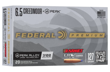 Image of Federal LRX 6.5 Creedmoor 127 grain Federal Premium Barnes Peak Alloy Cased Rifle Ammunition