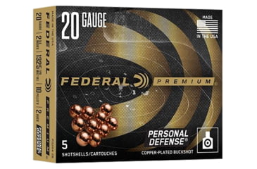 Image of Federal Premium Personal Defense 20 Gauge 2 3/4 in 2 Buck w/ Flite Control Buckshot Shotgun Ammo, 5 Round, PD204 2B