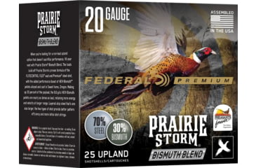 Image of Federal Prairie Storm Bismuth Blend 20 Gauge 1oz 3in Shotgun Ammo, 4&amp;5 Shot, 25 Rounds, PFBX207 45