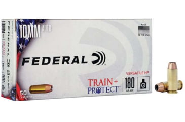 Image of Federal Premium 10mm Auto 180 Grain Train + Protect VHP Brass Centerfire Pistol Ammo, 50 Rounds, TP10VHP1