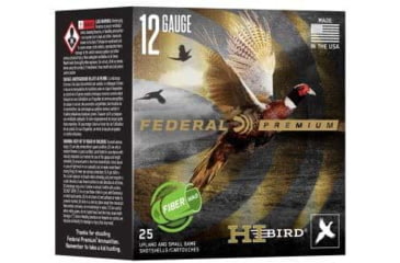 Image of Federal Hi-Bird Fiber Wad 12 Gauge 1 1/4oz 2 3/4in Shotgun Ammo, 5 Shot, 25 Rounds, HVF12HW 5