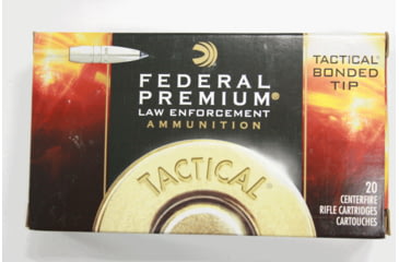 Image of Federal Premium Law Enforcement Tactical .308 Winchester 168 Grain Bonded Tipped Steel Cased Centerfire Rifle Ammo, 200 Rounds, FEDELE308TT2CS