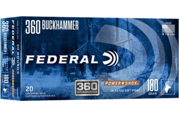 Image of Federal Premium 360 Buckhammer 180 Grain Power-Shok Centerfire Rifle Ammo, 20 Rounds, 360BHAS