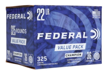 Image of Federal Premium 725 Value Pack 22 LR 36 Gr Copper Plated Hollow Point Rimfire Ammo, 325 Rounds, 725