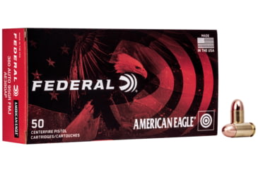 Image of Federal Premium American Eagle .380 ACP 95 Grain Brass Cased Full Metal Jacket Brass Centerfire Pistol Ammo, 50 Rounds, AE380AP
