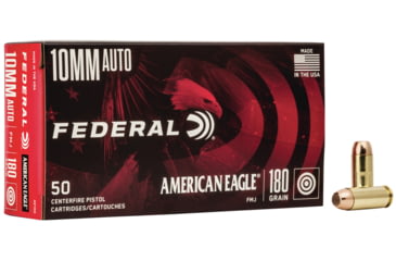 Image of Federal Premium American Eagle 10mm Auto 180 Grain Full Metal Jacket Brass Cased Centerfire Pistol Ammo, 50 Rounds, AE10A