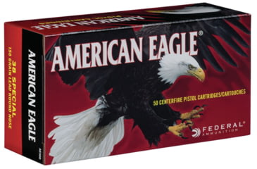 Image of Federal Premium .38 Special 100 Grain Lead-Free Ball Brass Centerfire Pistol Ammo, 50 Rounds, AE38LF1