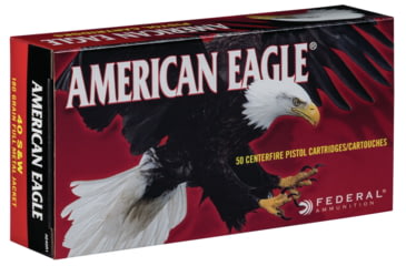 Image of Federal Premium American Eagle .40 S&amp;W 180 Grain Full Metal Jacket Brass Centerfire Pistol Ammo, 50 Rounds, AE40R1