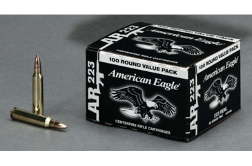 Image of Federal Premium American Eagle Rifle Ammo, .223 Remington, Full Metal Jacket Boat Tail, 55 grain, 100 Rounds, AE223BL