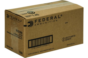 Image of Federal Premium American Eagle Rifle Ammo, .223 Remington, Full Metal Jacket Boat Tail, 55 grain, 1000 Rounds, Bulk, AE223BK