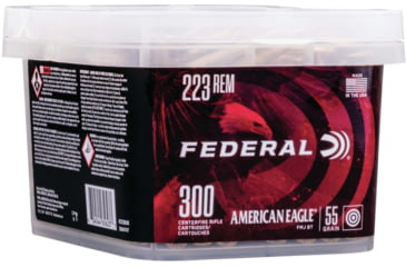Image of Federal Premium American Eagle Rifle Ammo, .223 Remington, Full Metal Jacket Boat Tail, 55 grain, 300 Rounds, AE223BUK