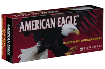 Image of Federal Premium American Eagle Rifle Ammo, .223 Remington, Jacketed Hollow Point, 50 grain, 20 Rounds, AE223G