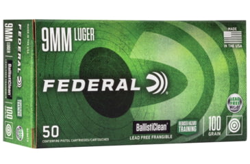 Image of Federal Premium American Eagle Syntech 9 mm Luger 100 Grain Non-Lead Brass Cased Centerfire Pistol Ammo, 50 Rounds, BC9NT3