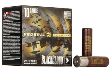 Image of Federal Premium Black Cloud FS Steel 10 Gauge 1 5/8oz 3 1/2in Shotgun Ammo, 2 Shot, 25 Round, PWBX107 BB