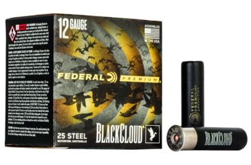 Image of Federal Premium Black Cloud FS Steel 12 Gauge 1 1/2oz 3 1/2oz Shotgun Ammo, BBB Shot, 25 Rounds, PWBX134 2
