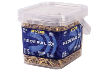 Image of Federal Premium BYOB .22 Long Rifle 36 Grain Copper Plated Hollow Point Rimfire Ammo, 1375 Rounds, 750BKT1375