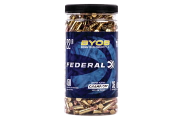 Image of Federal Premium BYOB .22 Long Rifle 36 Grain Copper Plated Hollow Point Rimfire Ammo, 450 Rounds, 750BTL450