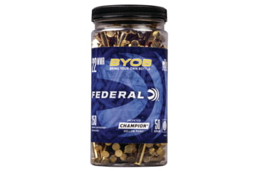 Image of Federal Premium BYOB .22 Winchester Magnum Rimfire 50 Grain Jacketed Hollow Point Rimfire Ammo, 250 Rounds, 757BTL250