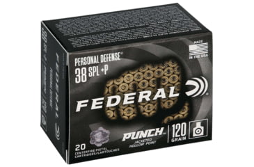 Image of Federal Premium Centerfire Handgun Ammunition .38 Special 120 grain Jacketed Hollow Point Centerfire Pistol Ammo, 20 Rounds, PD38P1