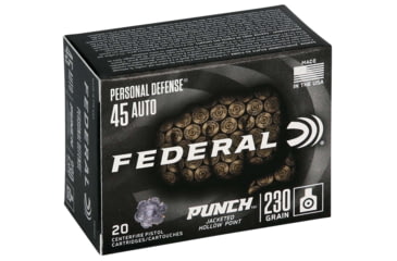 Image of Federal Premium Centerfire Handgun Ammunition .45 ACP 230 grain Jacketed Hollow Point Centerfire Pistol Ammo, 20 Rounds, PD45P1