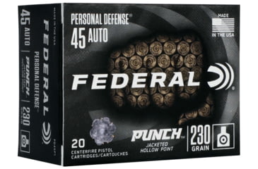 Image of Federal Premium Centerfire Handgun Ammunition .45 ACP 230 grain Jacketed Hollow Point Centerfire Pistol Ammo, 20 Rounds, PD45P1