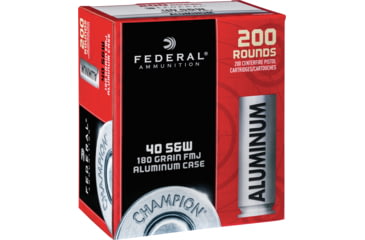 Image of Federal Premium Champion Training Aluminum Pistol Ammo, .40 S&amp;W, Full Metal Jacket, 180 grain, 200 Rounds, CAL40180200