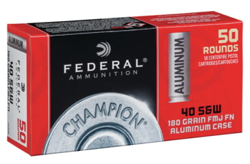 Image of Federal Premium Champion Training Aluminum Pistol Ammo, .40 S&amp;W, Full Metal Jacket, 180 grain, 50 Rounds, CAL40180